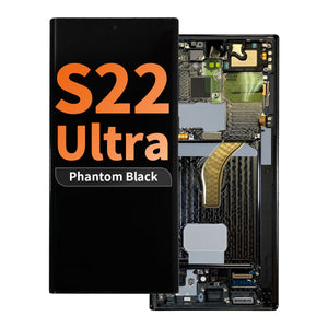 Aftermarket Pro OLED Assembly with Frame for Samsung Galaxy S22 Ultra (6.78") (US & International Version) (With Finger Print Sensor) - Phantom Black