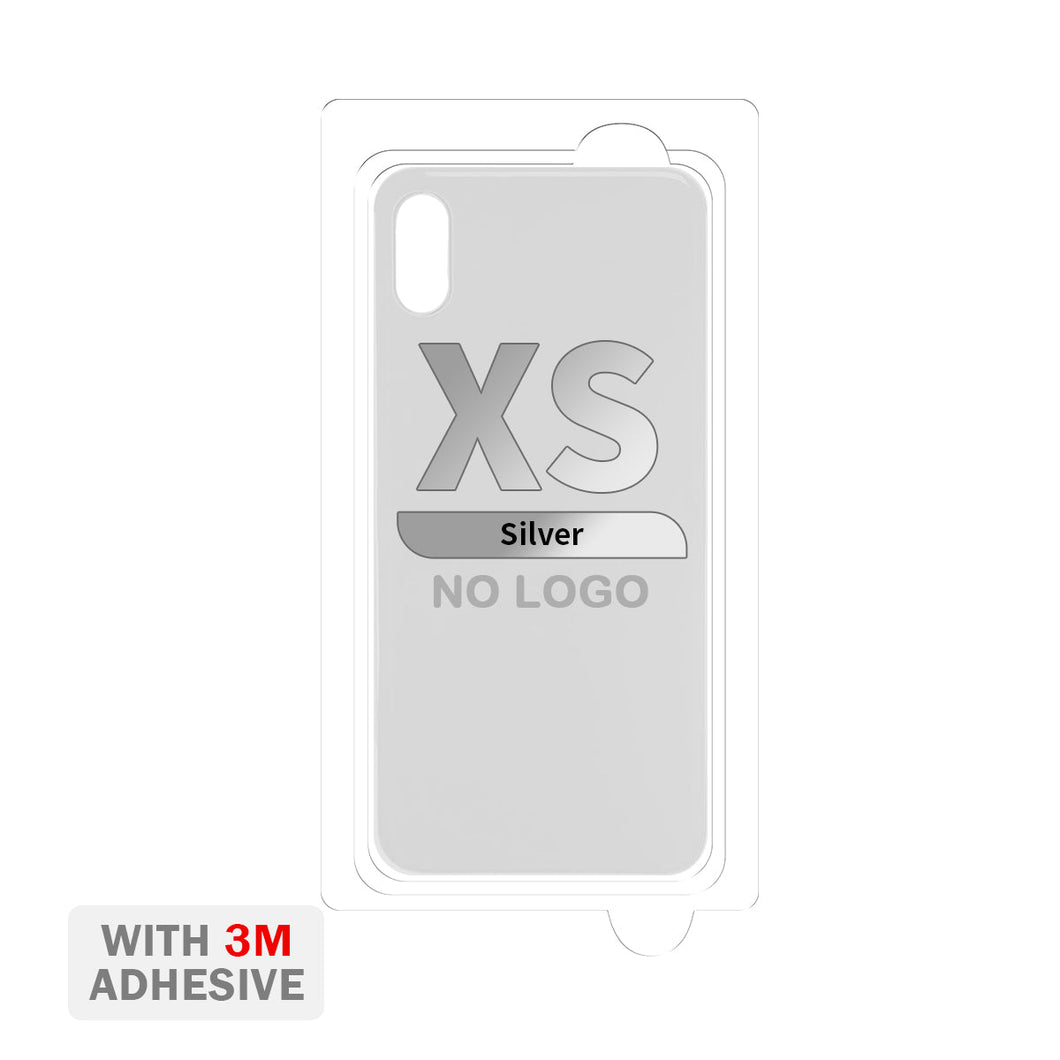 Back Cover Glass with Adhesive for iPhone XS (No Logo & Big Camera Hole) - Silver