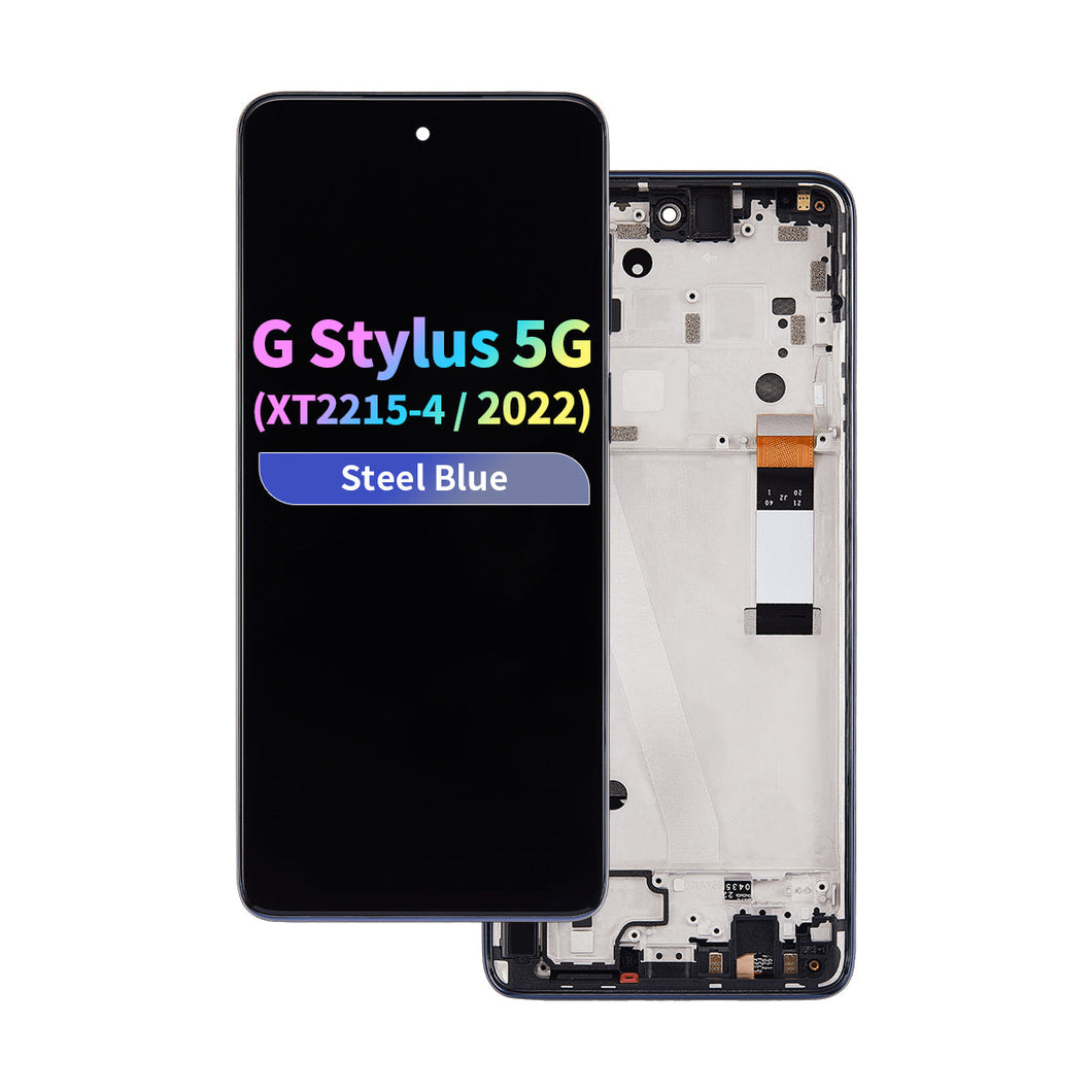 FOG LCD Assembly with Frame for Moto G Stylus 5G (XT2215-4 / 2022) - Steel Blue