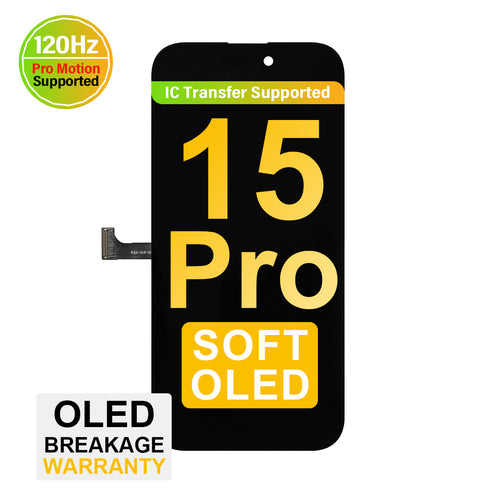 (MP+) Soft OLED Assembly for iPhone 15 Pro - Black (120 Hz)