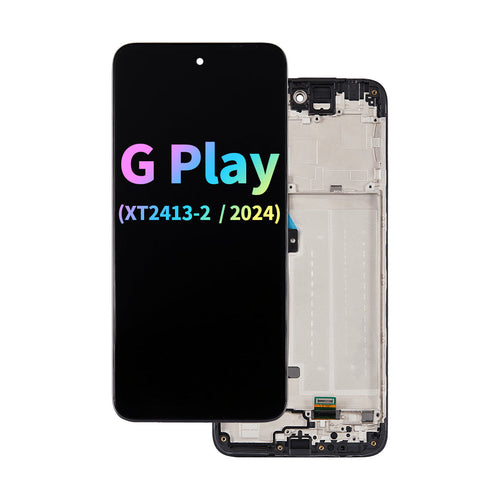 Refurbished LCD Assembly with Frame for Moto G Play (XT2413-2 / 2024)
