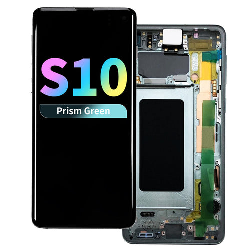 Refurbished OLED Assembly with Frame for Samsung Galaxy S10 - Prism Green