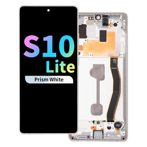 Refurbished OLED Assembly with Frame for Samsung Galaxy S10 Lite - Prism White