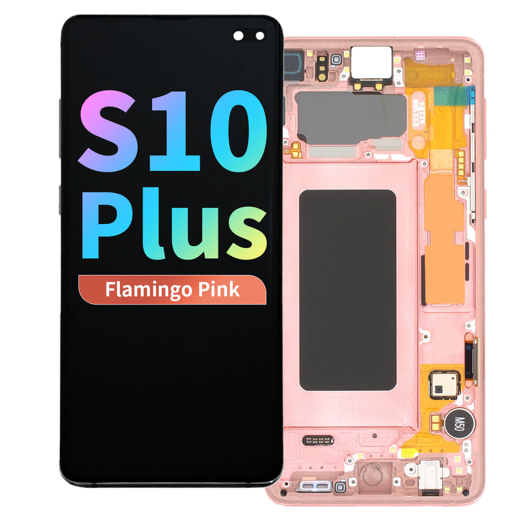 Refurbished OLED Assembly with Frame for Samsung Galaxy S10 Plus - Flamingo Pink