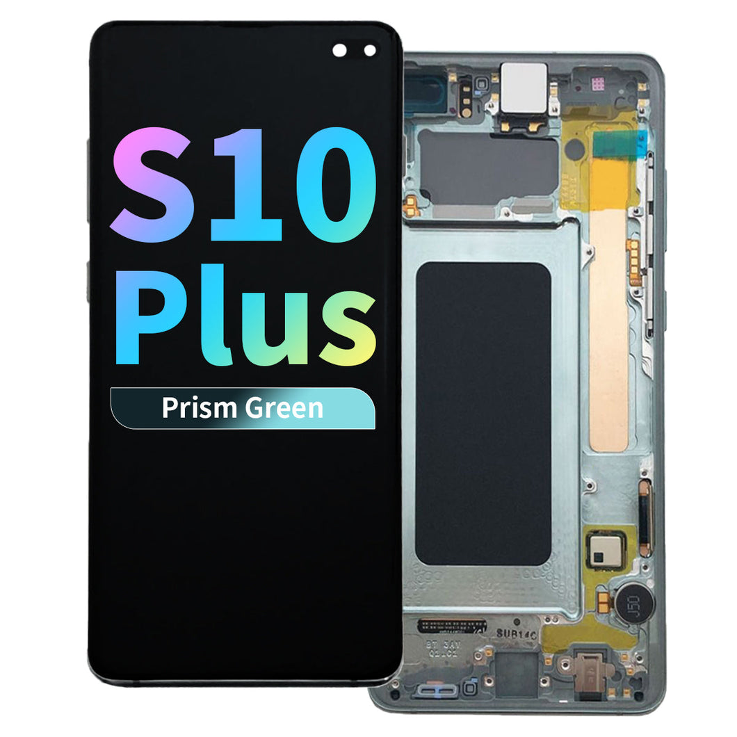 Refurbished OLED Assembly with Frame for Samsung Galaxy S10 Plus - Prism Green