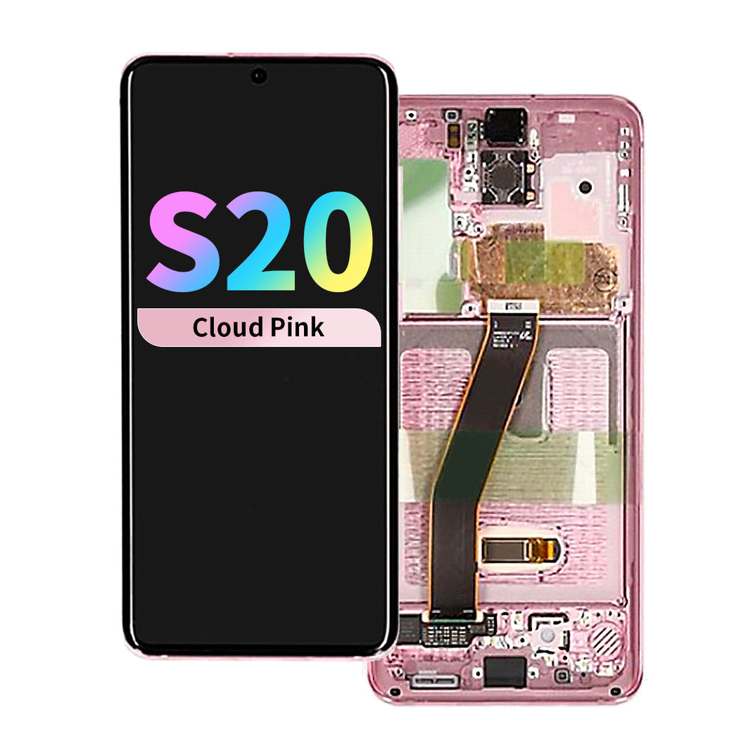 Refurbished OLED Assembly with Frame for Samsung Galaxy S20 - Cloud Pink