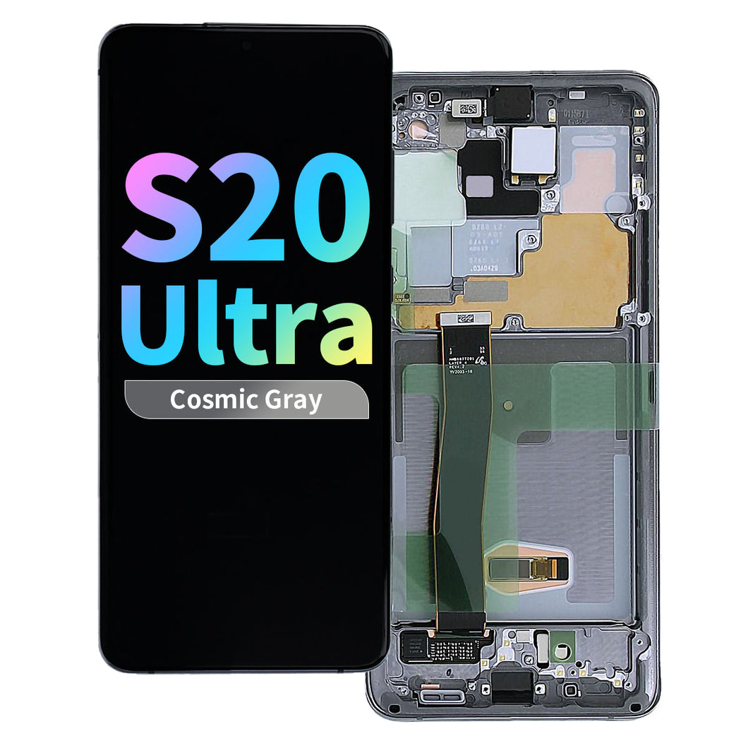 Refurbished OLED Assembly with Frame for Samsung Galaxy S20 Ultra - Cosmic Gray