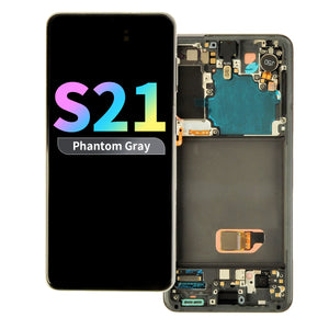 Refurbished OLED Assembly with Frame for Samsung Galaxy S21 - Phantom Gray